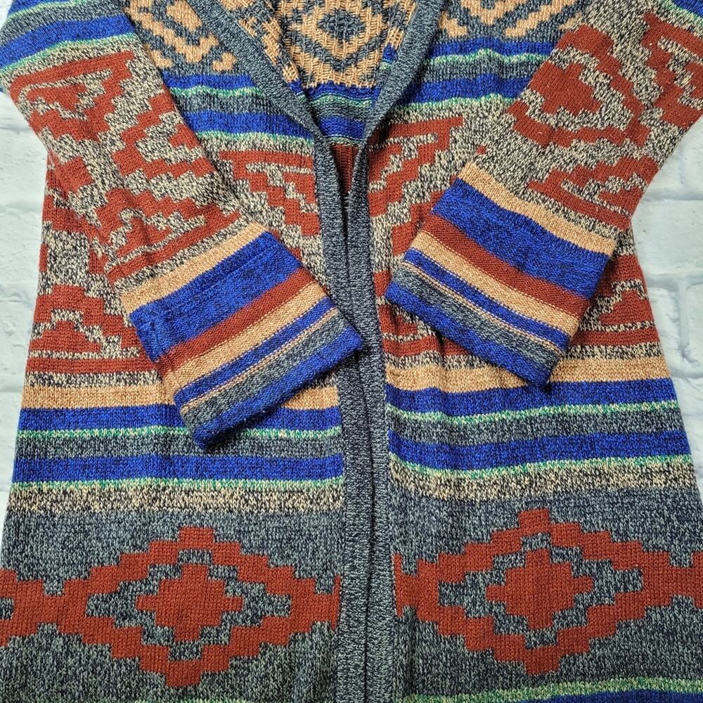 Cable & Gauge Long Southwestern Style Cardigan Sweater size Medium - Picture 8 of 15